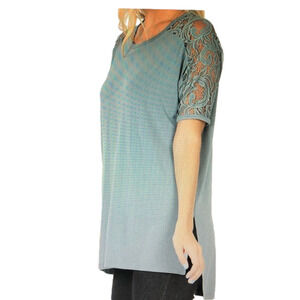 Elegant Lace Sleeve Tunic Top